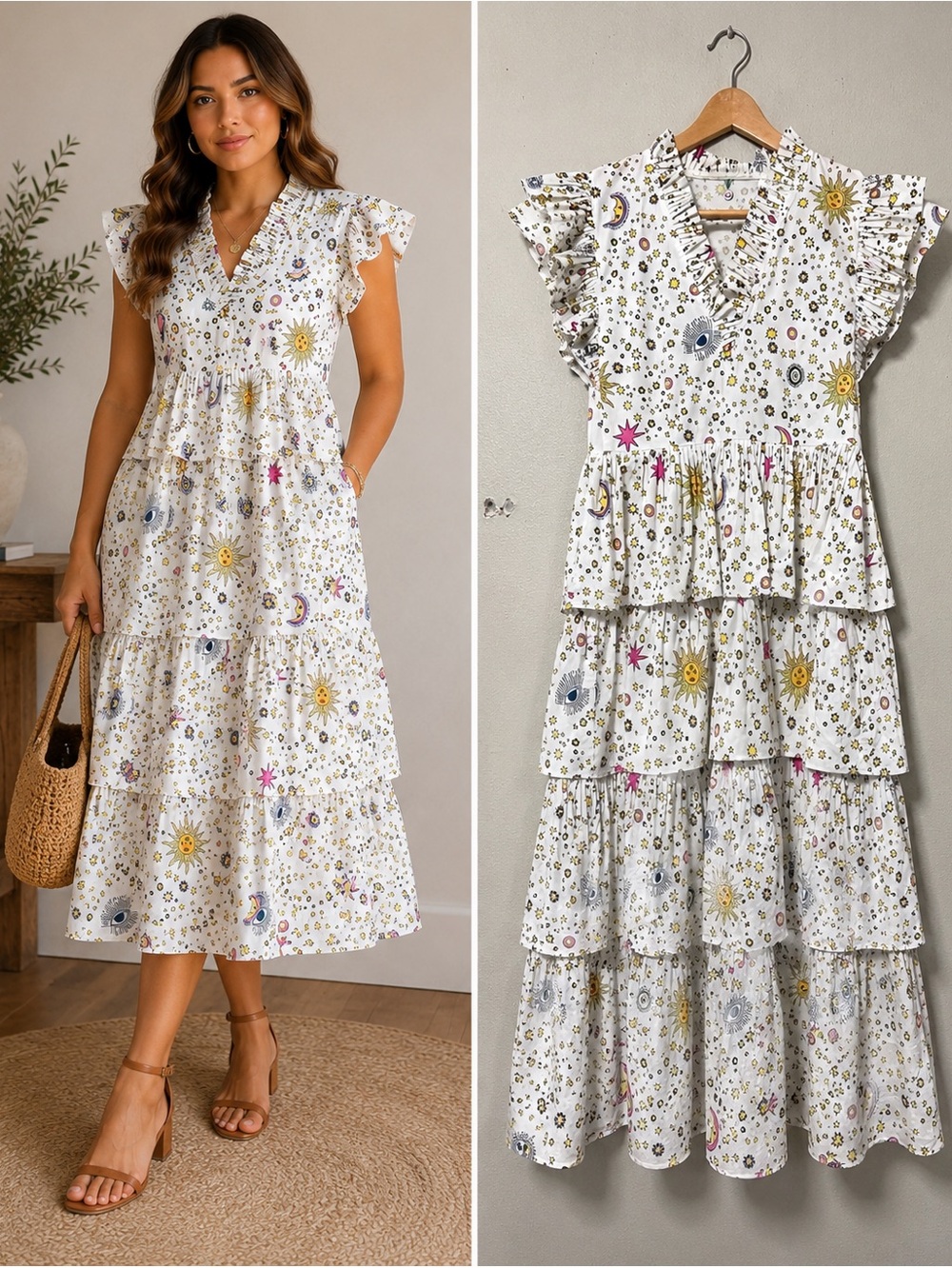 CeliaB Delfina Dress "Here comes the sun" "Consolation" white Dress size L